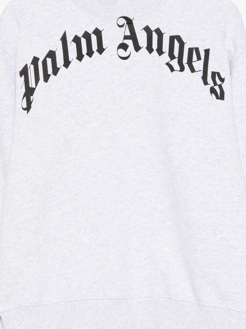 Felpa per bambino Palm Angels Kids grigia con stampa logo PBBA012C99FLE003 0810 PALM ANGELS KIDS 