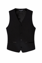 Gilet monopetto per bambino Emporio Armani Kids nero con finiture in raso 6H4GJD 4N3FZ 0999 EMPORIO ARMANI KIDS 