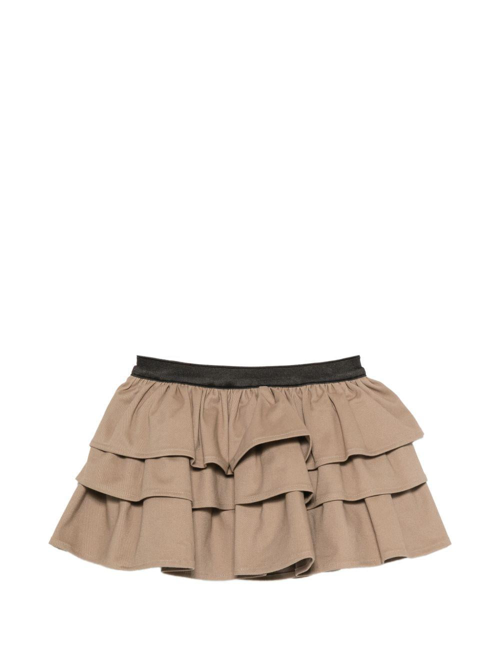 Gonna per bambina Douuod Kids beige con design a balze DZ7B01 G0073 343 DOUUOD KIDS 