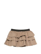Gonna per bambina Douuod Kids beige con design a balze DZ7B01 G0073 343 DOUUOD KIDS 