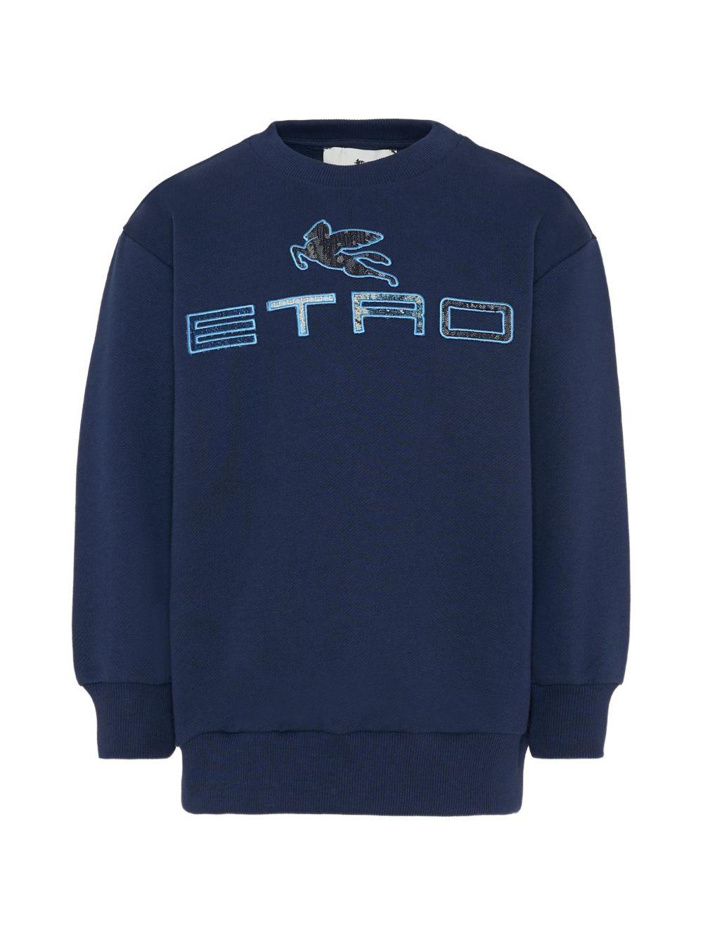 Felpa per bambino Etro Kids blu con logo sul davanti GY4P50 Z3183 617 ETRO KIDS 