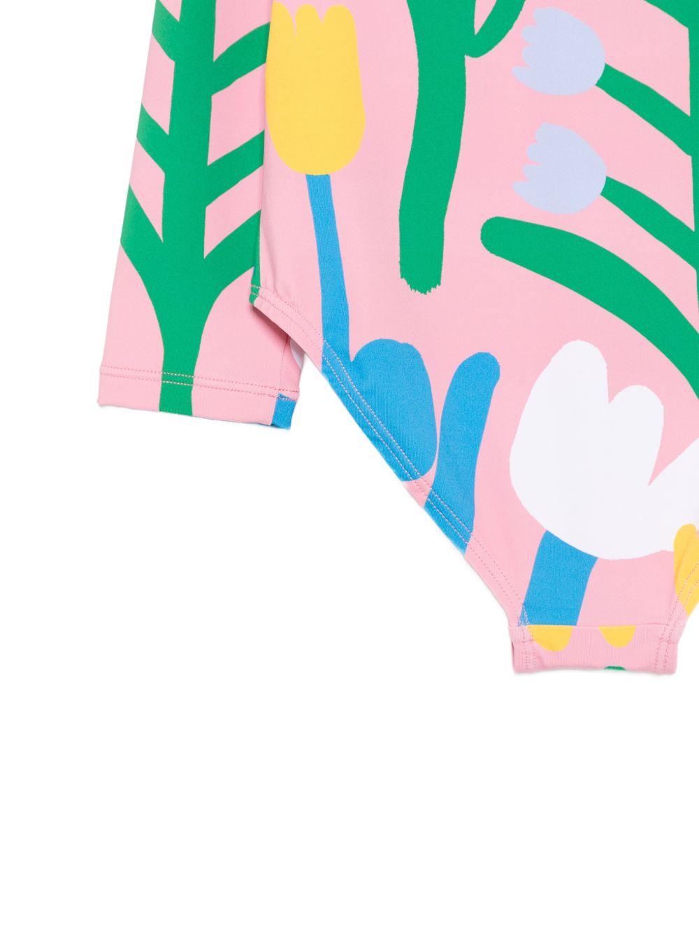 Costume da bagno per bambina Stella McCartney Kids rosa con stampa grafica all-over TYCB49 Z3518 509MC STELLA McCARTNEY KIDS 