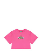 Set t-shirt e shorts per bambina Moschino Kids fucsia con stampa Teddy Bear HAG01HLBA00 50533 MOSCHINO KIDS 