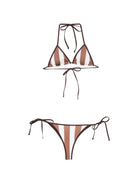 Costume Maleah per donna MC2 Saint Barth marrone con design a righe MALE001 03073L MC2 ST. BARTH 