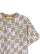 T-shirt per bambino Hugo Kids beige con motivo a quadri G01022 23B Hugo KIDS 