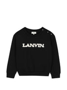 Felpa per bambino Lanvin Kids nera con applicazione logo N30402 09B LANVIN KIDS 
