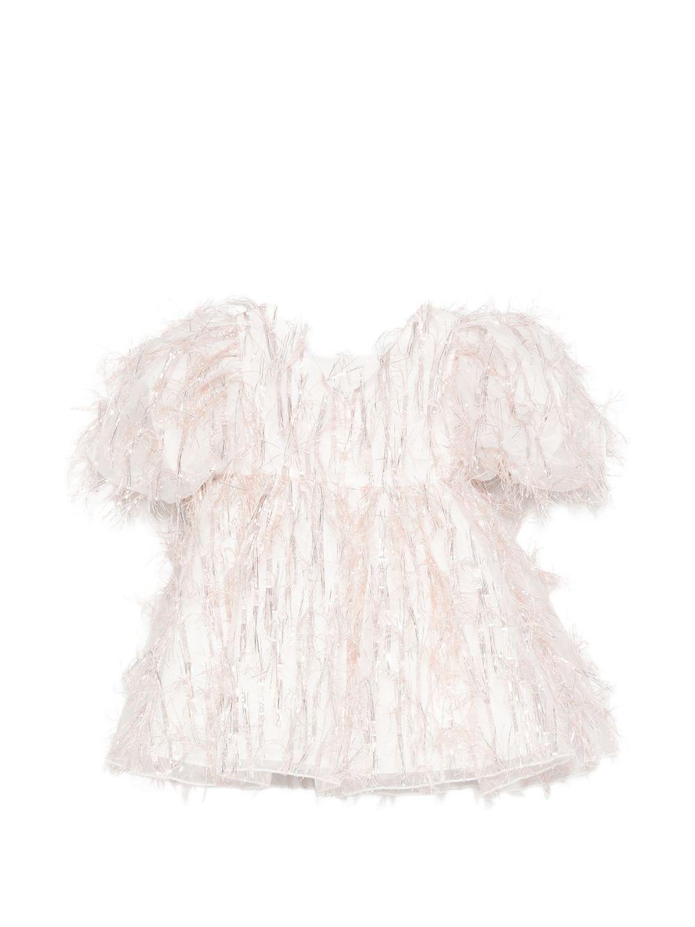 Abito per neonata Alapage rosa con dettagli frange AL42 ROSA A'LAPAGE KIDS 