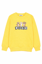 Felpa da bambino Moschino Kids gialla con stampa orsetti HVF08VLCA88 50577 MOSCHINO KIDS 
