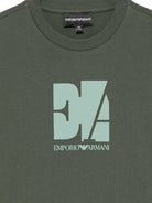 T-shirt per bambino Emporio Armani Kids verde con stampa grafica EB001667 AF26009 U8114 EMPORIO ARMANI KIDS 