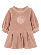 Abito per neonata Chloé Kids rosa con logo ricamato C20717 244 CHLOE' KIDS 