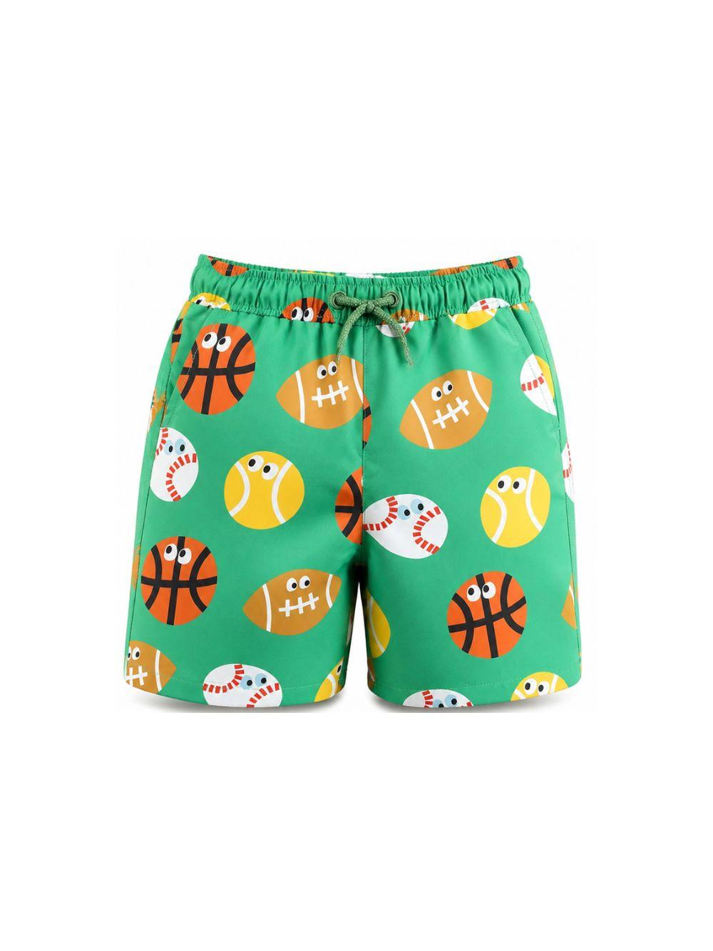 Costume per bambino Stella McCartney Kids verde con stampa palloni all-over TYCP99 Z3529 769MC STELLA McCARTNEY KIDS 