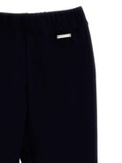 Pantaloni svasati per bambina Monnalisa Kids blu con placca logo 17H403 8220 0056 MONNALISA KIDS 
