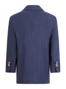 Blazer doppiopetto per bambino Balmain Kids blu con revers classici BY2P74 P0588 625 BALMAIN KIDS 
