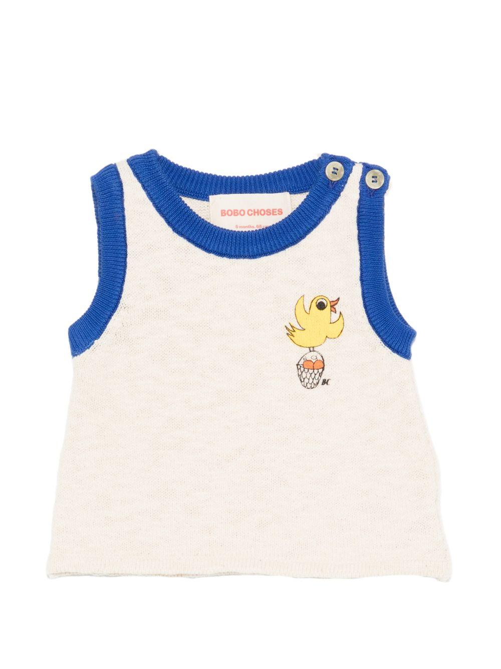 Top per neonato Bobo Choses beige con stampa grafica sul davanti B126AB163 101 BOBO CHOSES KIDS 