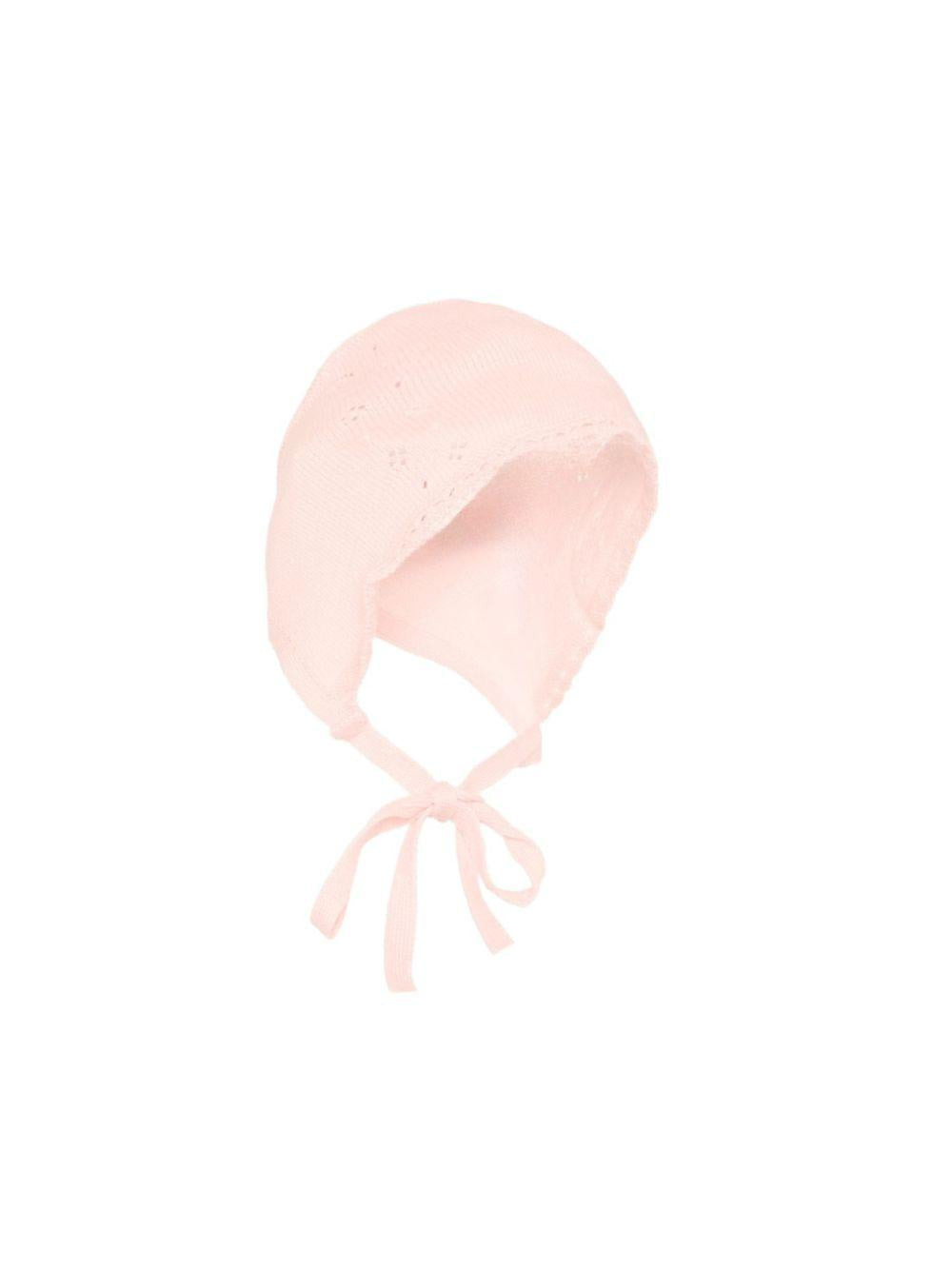 Cappellino per neonata Paz Rodriguez Kids rosa con lavorazione a pointelle 011-123685 322 PaZ RODRIGUEZ KIDS 