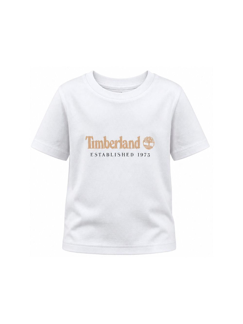 T-shirt per bambino Timberland Kids bianca con stampa logo T60968 10P TIMBERLAND KIDS 