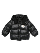 Piumino per neonati Moschino Kids nero con stampa con logo MUS032L3A32 60100 MOSCHINO KIDS 
