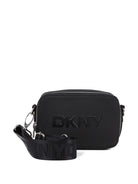 Borsa a spalla per bambina Dkny Kids nera con logo goffrato D62638 09B DKNY KIDS 