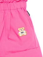 Shorts Teddy Bear per bambina fucsia con due tasche laterali HAQ018LLA12 50533 MOSCHINO KIDS 