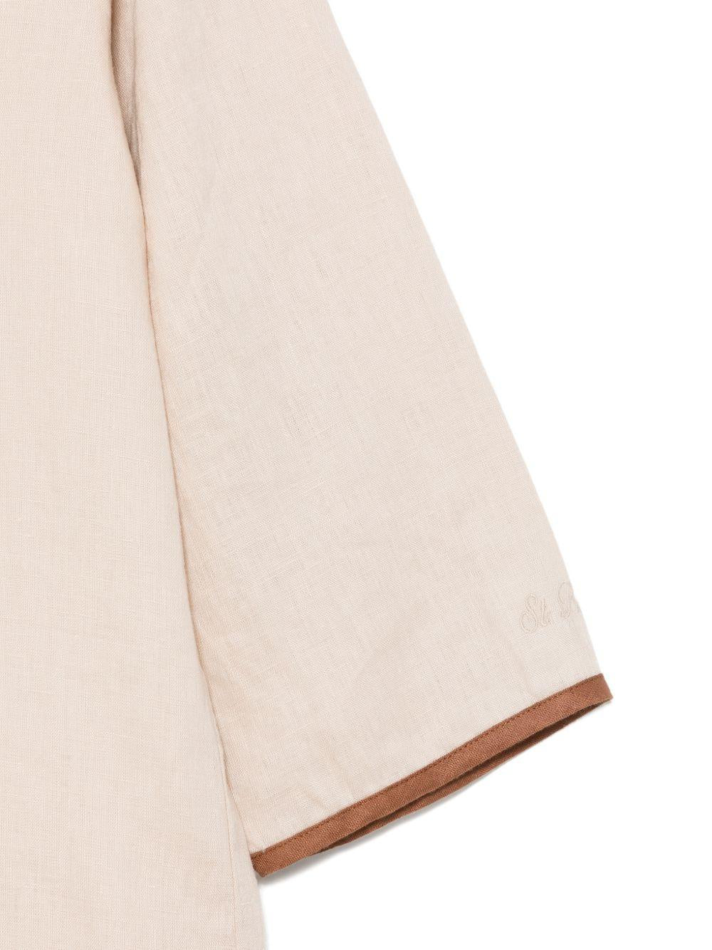 Caftano per donna MC2 Saint Barth beige con scollo a V MHA002 08860L MC2 ST. BARTH 