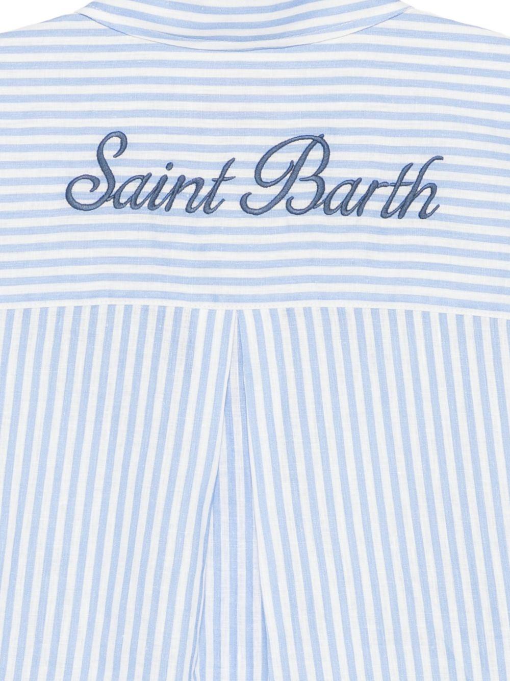 Camicia da donna MC2 Saint Barth azzurro con motivo a righe verticali CYS0001 07571L MC2 ST. BARTH 
