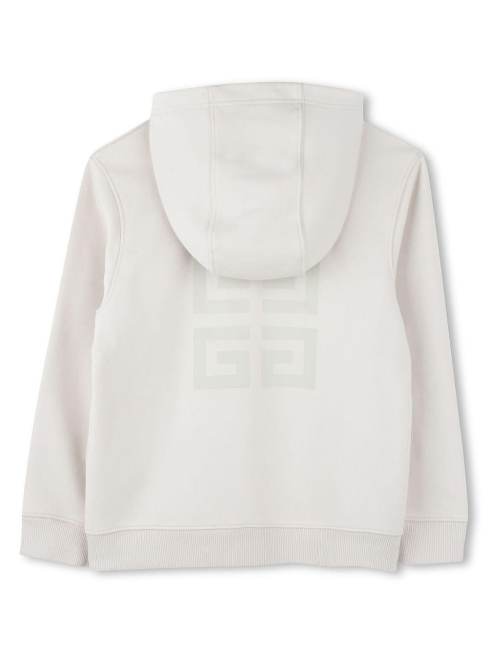 Felpa per bambino Givenchy Kids bianco con cappuccio e chiusura zip H30703 184 GIVENCHY KIDS 