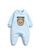 Tutina per neonato Moschino Kids azzurro con stampa Teddy Bear MUY09OLCA40 40304 MOSCHINO KIDS 