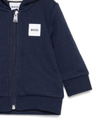 Felpa per neonato Boss Kids blu scuro con zip e cappuccio J52866 849 BOSS KIDS 