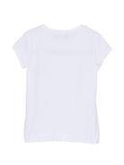 T-shirt per bambina Ermanno Scervino Junior bianca con logo sul davanti Z1G608 7201 0099 ERMANNO SCERVINO KIDS 