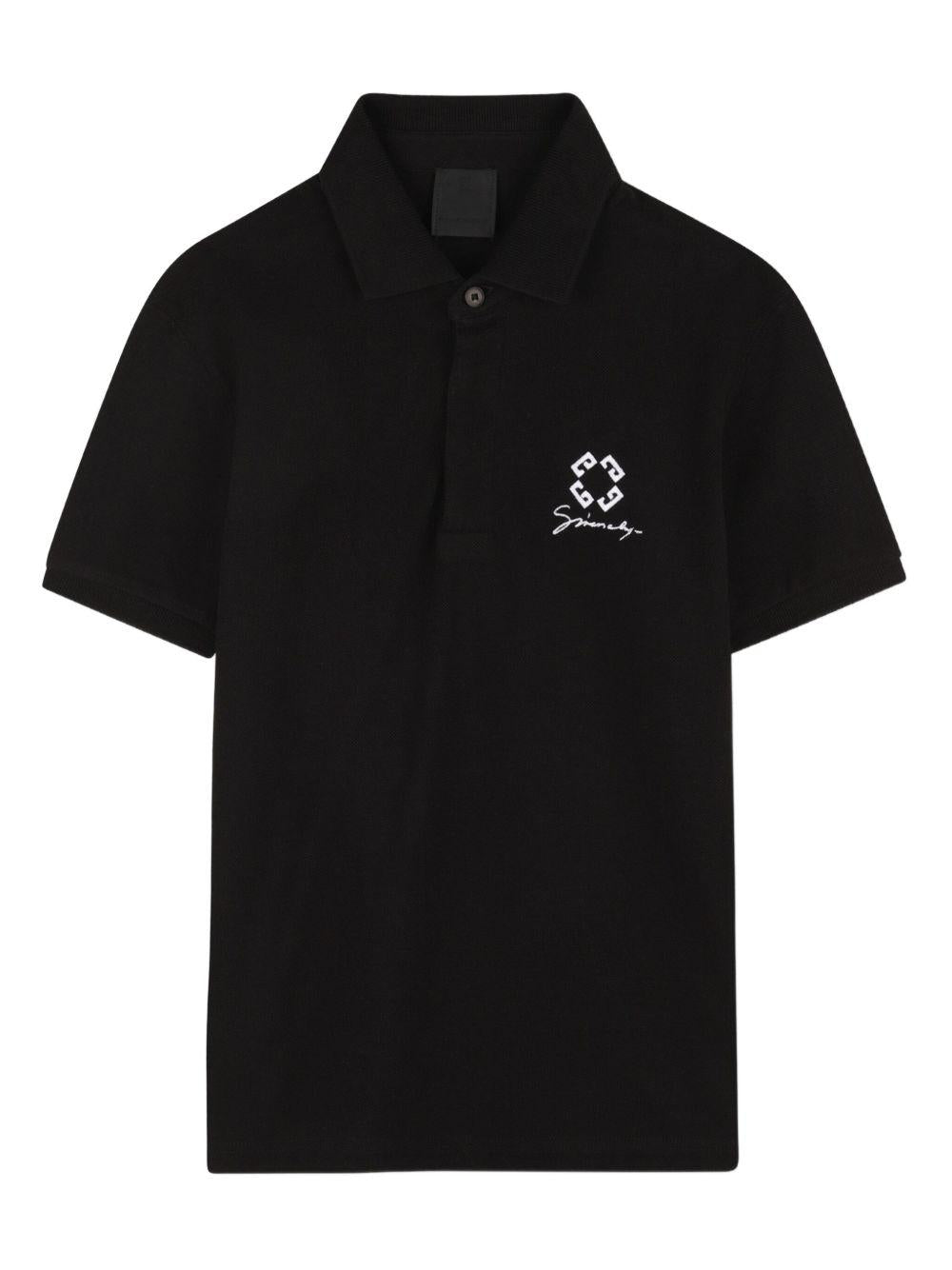 Polo per bambino Givenchy Kids nero con logo ricamato H30966 09B GIVENCHY KIDS 