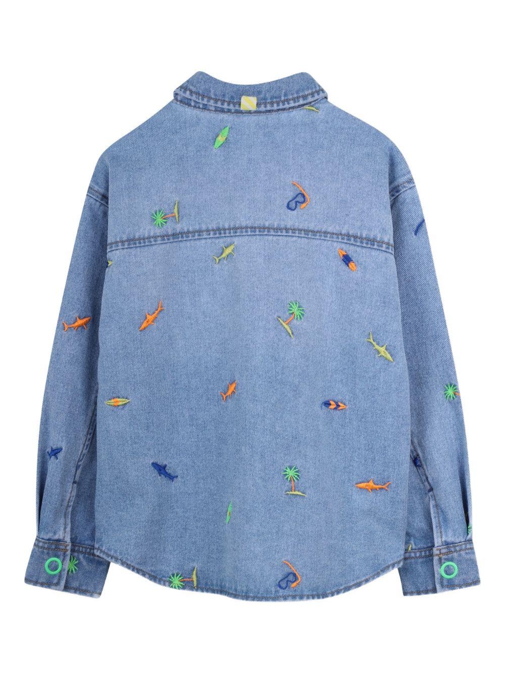 Camicia per bambino Billieblush denim con decorazione in ricamo U22185 Z18 BILLIEBLUSH KIDS 