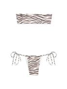 Bikini per donna MC2 Saint Barth Marielle beige con stampa zebrata COIN001 01444H MC2 ST. BARTH 