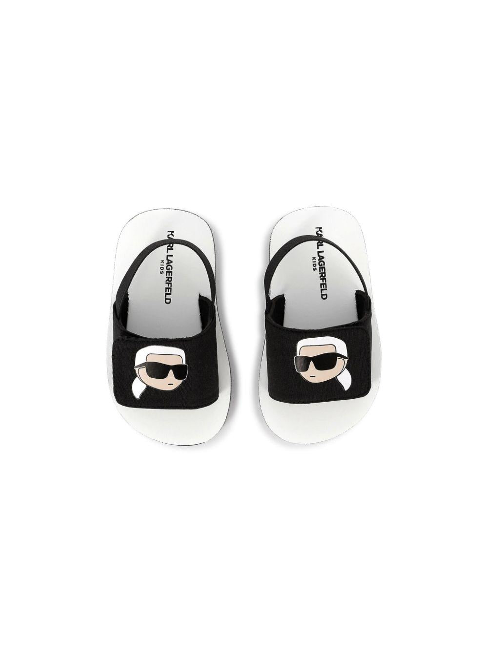 Sandali con stampa Choupette per bambina Karl Lagerfeld Kids nero con soletta con logo Z30384 09B KARL LAGERFELD KIDS 