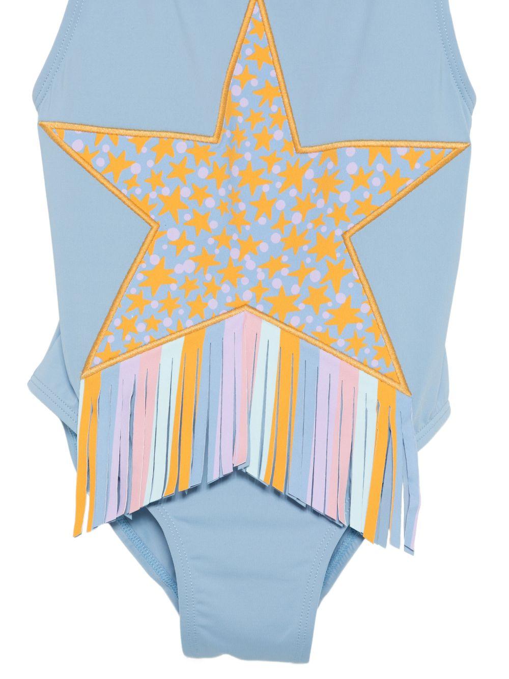 Costume da bagno per bambina Stella McCartney Kids azzurro con frange TYCB19 Z0157 606 STELLA McCARTNEY KIDS 