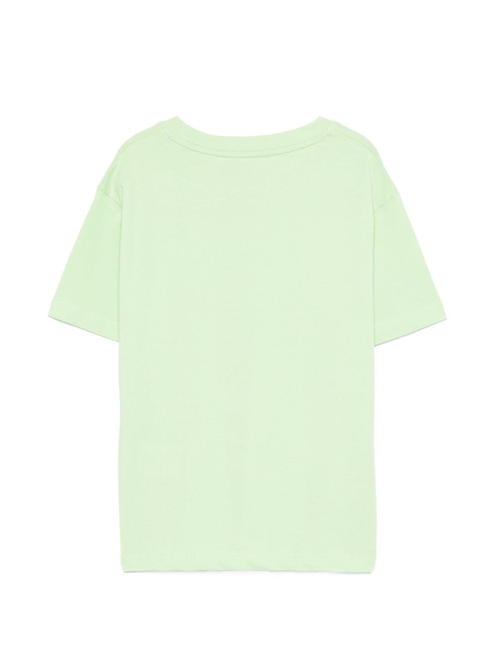T-shirt per bambini MSGM Kids verde con scollo rotondo S6MSJUTH001 MS077 MSGM KIDS 