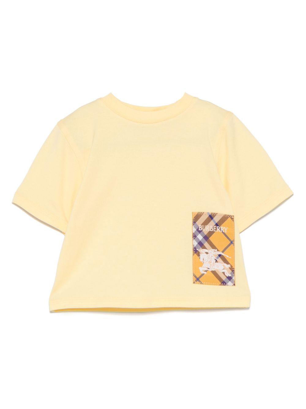 T-shirt con applicazione per neonata Burberry Kids giallo con girocollo 8104508 C1404 BURBERRY KIDS 