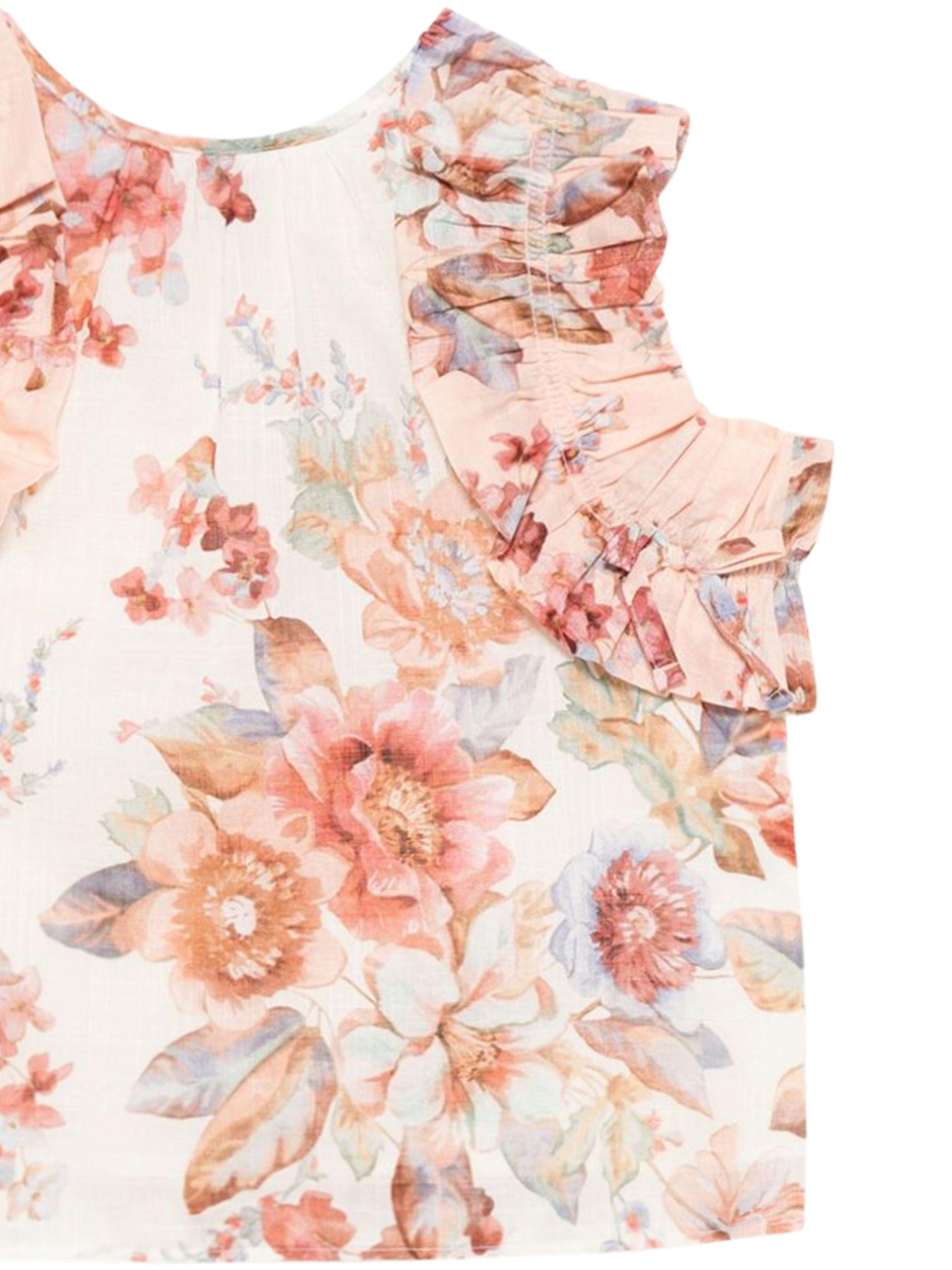 T-shirt Awaken per bambina Zimmermann Kids rosa con stampa floreale 5943TR S261 ZIMMERMANN KIDS 