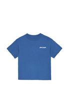 T-shirt per bambino Palm Angels Kids blu con logo sul petto PBAA003S26JER002 060 PALM ANGELS KIDS 