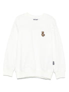 Felpa per bambini Moschino Kids bianca con ricamo Teddy Bear HRF08VLCA40 10063 MOSCHINO KIDS 
