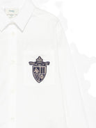 Camicia per bambino Fendi Kids bianca con scudo ricamato JMC200 A31W F0TU9 FENDI KIDS 