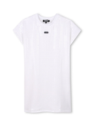 Abito modello T-shirt per bambina Dkny Kids bianco con paillettes D62283 10P DKNY 