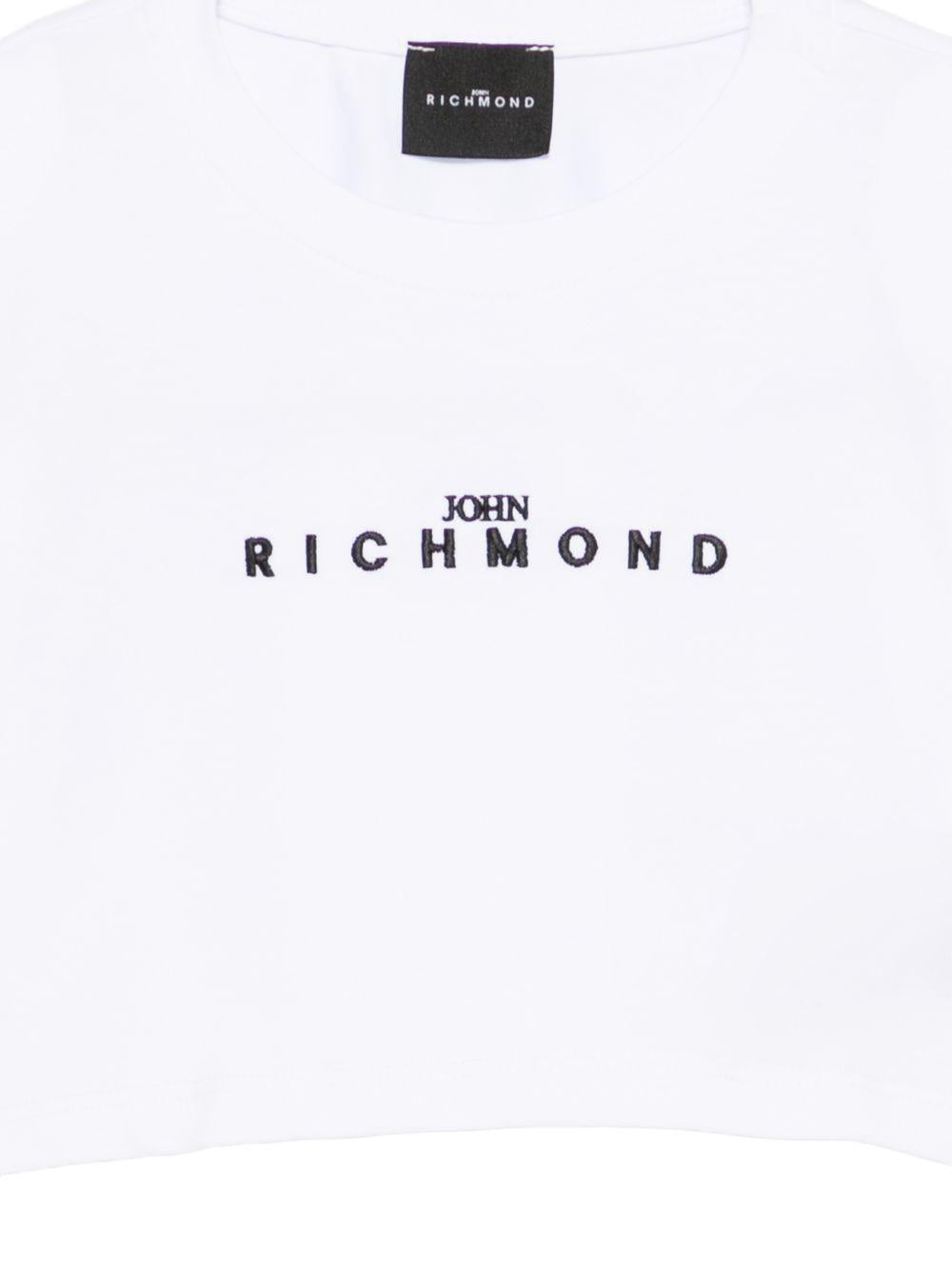 T-shirt per bambina John Richmond Junior bianca modello crop RGP26123TS WHITE JOHN RICHMOND KIDS 