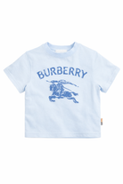 T-shirt per neonato Burberry Kids blu con stampa logo sul davanti 8121188 A2165 BURBERRY KIDS 