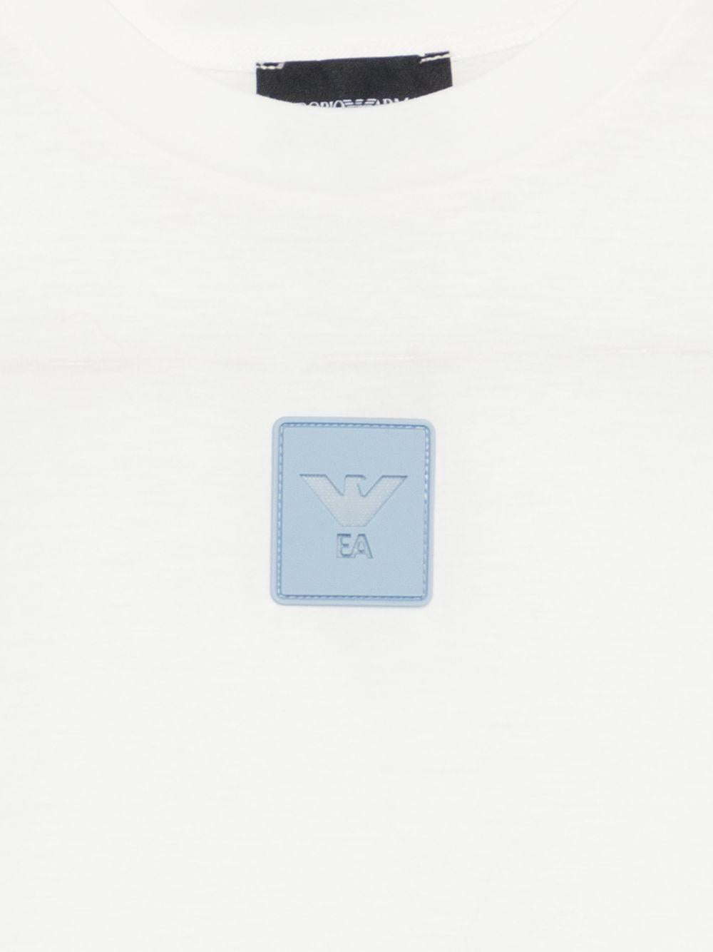 T-shirt per bambino Emporio Armani Kids bianca con patch logo EB001624 AF10127 U0003 EMPORIO ARMANI KIDS 