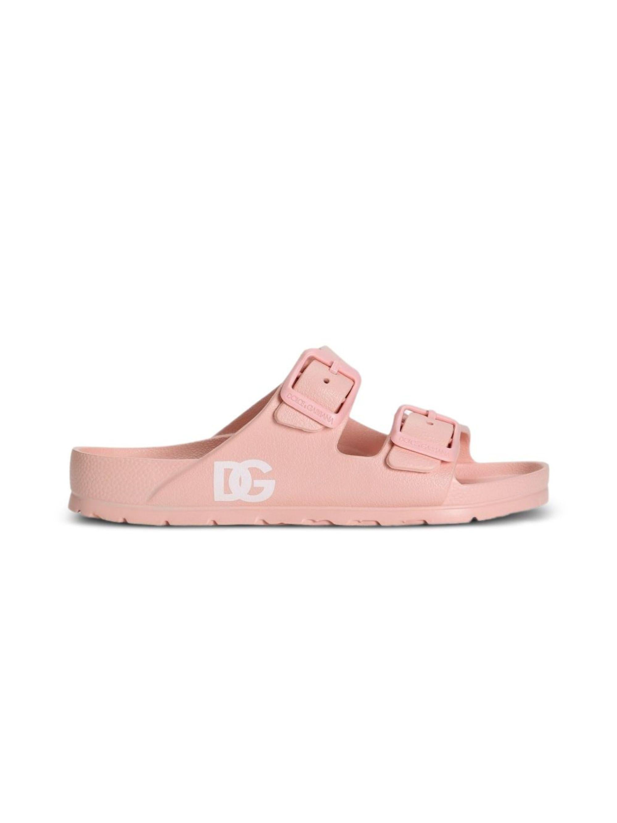 Ciabatte per bambina Dolce & Gabbana Kids rosa con doppia fibbia DD0324 A5103 80400 DOLCE & GABBANA KIDS 