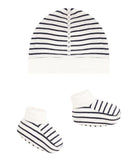 Set cuffietta e babbucce per neonati Petit Bateau multicolore con design a righe A0ARY 00 PETIT BATEAU KIDS 