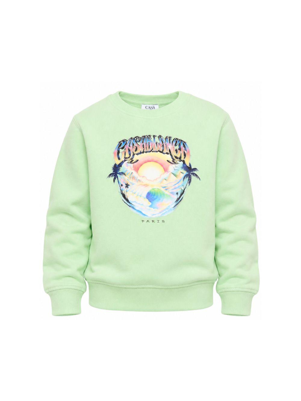 Felpa per bambino Casablanca Kids verde con stampa grafica KPF26JTP37101 CASAAIRSPAY CASABLANCA KIDS 