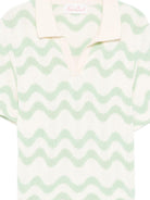 Maglia per bambina MC2 Saint Barth Kids beige con motivo ondulato LAA0002 00968L MC2 ST. BARTH KIDS 