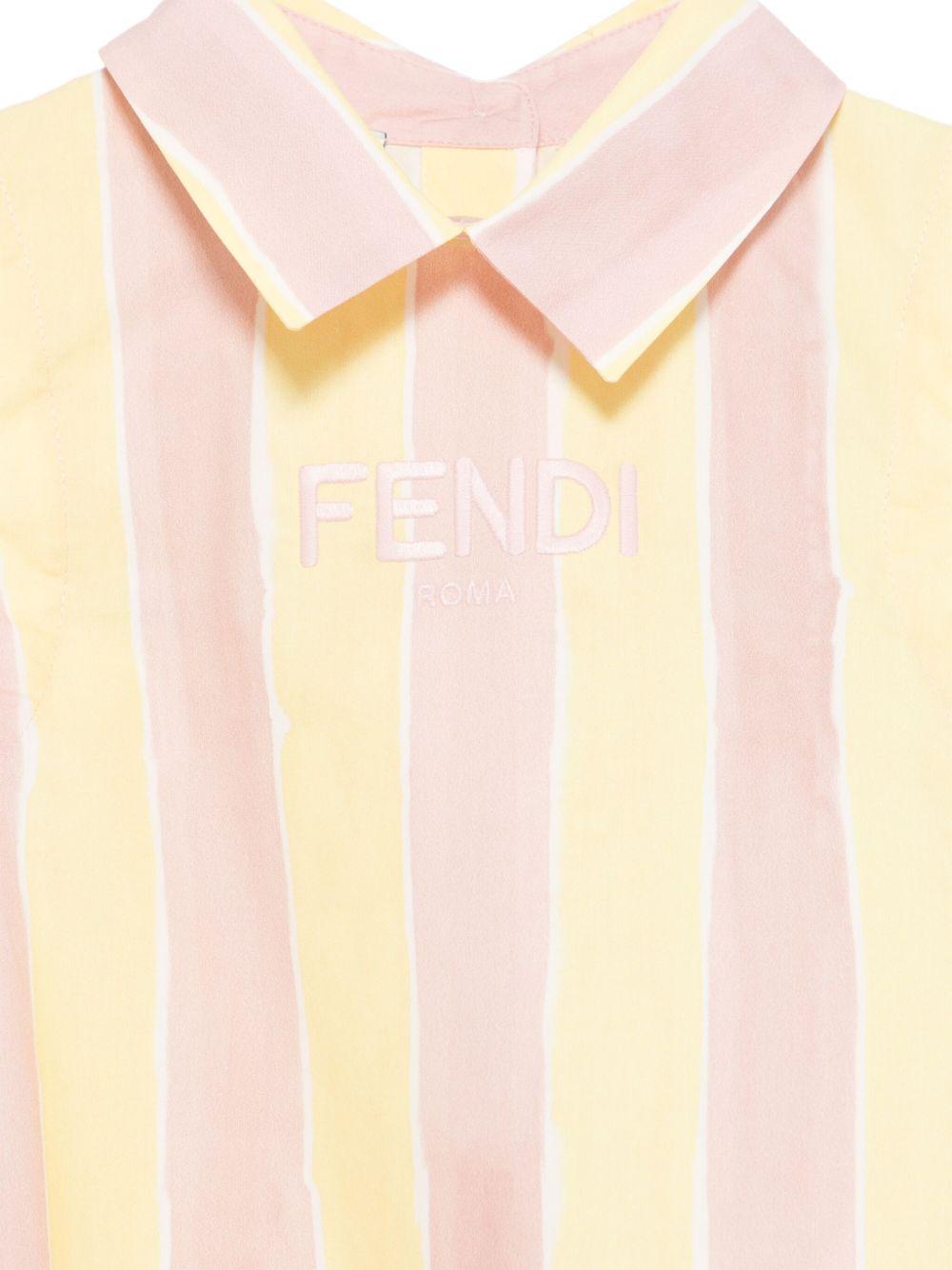 Abito per bambina Fendi Kids giallo e rosa a righe verticali con design svasato JFB747 AS67 F1R0X FENDI KIDS 