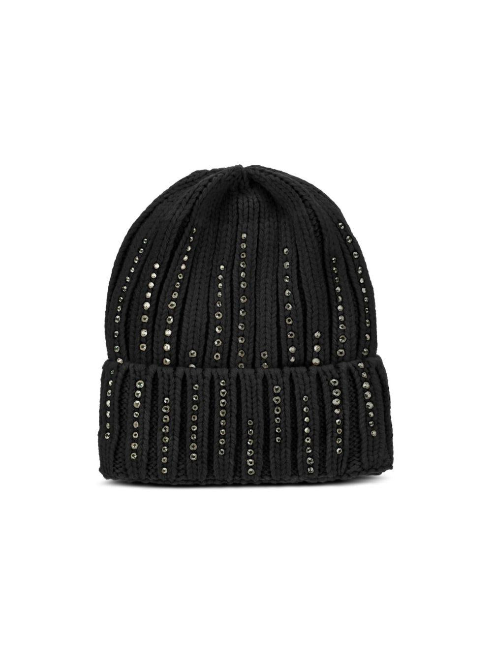 Cappello per bambina Monnalisa Kids nero con decorazioni con strass 17H004 8064 0050 MONNALISA KIDS 